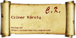Cziner Károly névjegykártya